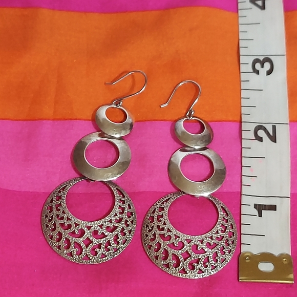 Vintage Sterling Silver Filigree Cascade Earrings - Picture 13 of 14